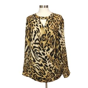 Ashley Stewart Leopard Print Top 14/16W